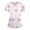 Pink_#61301, variant on Homozy Scrub Tops for Women Print Summer Short Sleeve Nurse Tops with Pockets Casual Floral V Neck Working Uniform