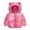 Hot Pink, variant on Unisex Toddler Hooded Light Down Jacket, Cute Warm Long Sleeve Outerwear for Spring Baby Boys Girls Fashion Casual Daily Kids Coat With Soft Lining Hot Pink 18-24 Months