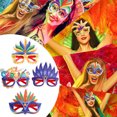 thumbnail image 2 of Nuevo mexicano Carnaval Gafas Decoración Masquerade Dress Up Party Supplies Colorido Gafas de plumas Marcos, 2 of 6