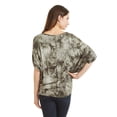 thumbnail image 5 of Made by Johnny Women's Tie Dye Scoop Neck Half Sleeve Batwing Dolman Top M OLIVE, 5 of 6