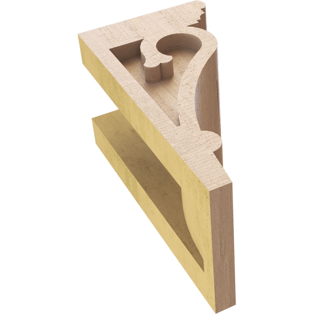 4"W x 4"D x 8"H Wide Mayflower Rough Cedar Woodgrain TimberThane Corbel, Primed Tan
