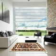 thumbnail image 7 of Ahgly Company Machine Washable Indoor Square Contemporary Brown Red Area Rugs, 7' Square, 7 of 7