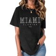 thumbnail image 1 of MiaMi FLoRiDa u.S.a Letter Print Women's Tshirt, Breathable 100% Cotton Fabric, Perfect outfit Casual Wear, 1 of 8
