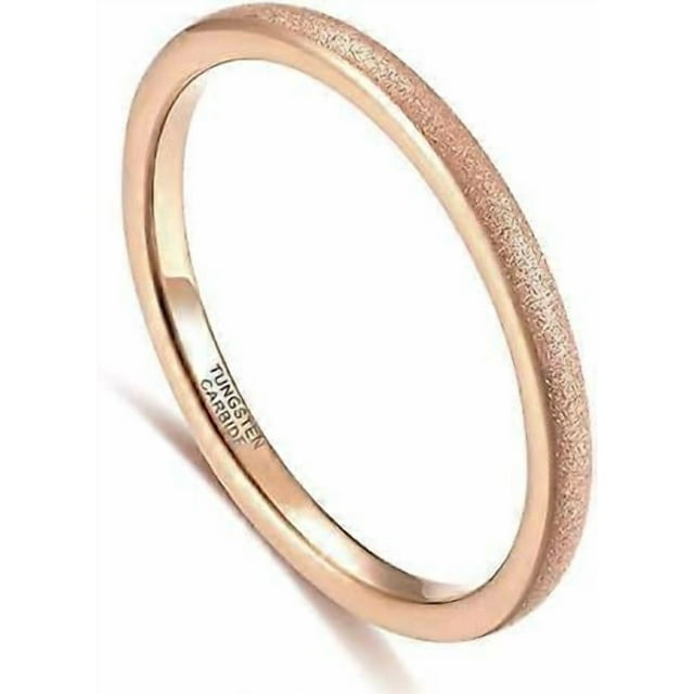 2mm 4mm 6mm Tungsten Wedding Bands Ring for Women Men Rose Gold/Silver/Gold/Black Polished Slim Engagement Promise Rings Comfort Fit Size 4-13