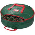 thumbnail image 1 of 1PC Christmas Wreath Storage Bag Round Garland Wreaths Storage Container with Clear Window Holiday Wreath Storage Box Strong Handles and Zippers, PE Green 75*20cm, 1 of 7