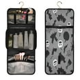 thumbnail image 5 of 3-Piece Travel Toiletry Set with Hanging Bag Cosmetic Pouch & Brush Roll for Travel Gym Camping Hand-drawn Halloween Design Elements, 5 of 9