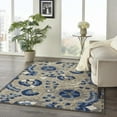 thumbnail image 2 of 6â€™ x 9â€™ Natural and Blue Indoor Outdoor Area Rug, 2 of 6