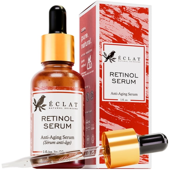Sérum Eclat Skincare con 2,5 % de retinol para el rostro, anti-edad, con ácido hialurónico
