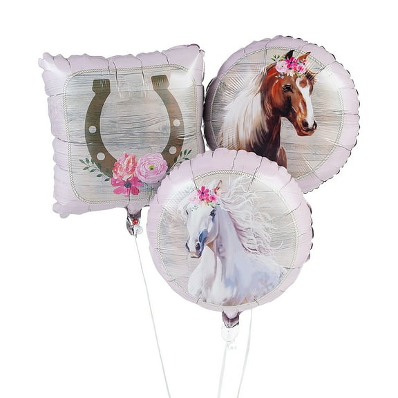 Horse Party 18" Mylar Balloons, Party Decor, Birthday, 3 Pieces