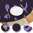 thumbnail image 4 of Halloween Purple Spooky Icons Round Fitted Tablecloth with Elastic Edge,Dining Table Cover Waterproof,Outdoor Round Tablecloth for Camping,Dining,Indoor and Outdoor, 4 of 7