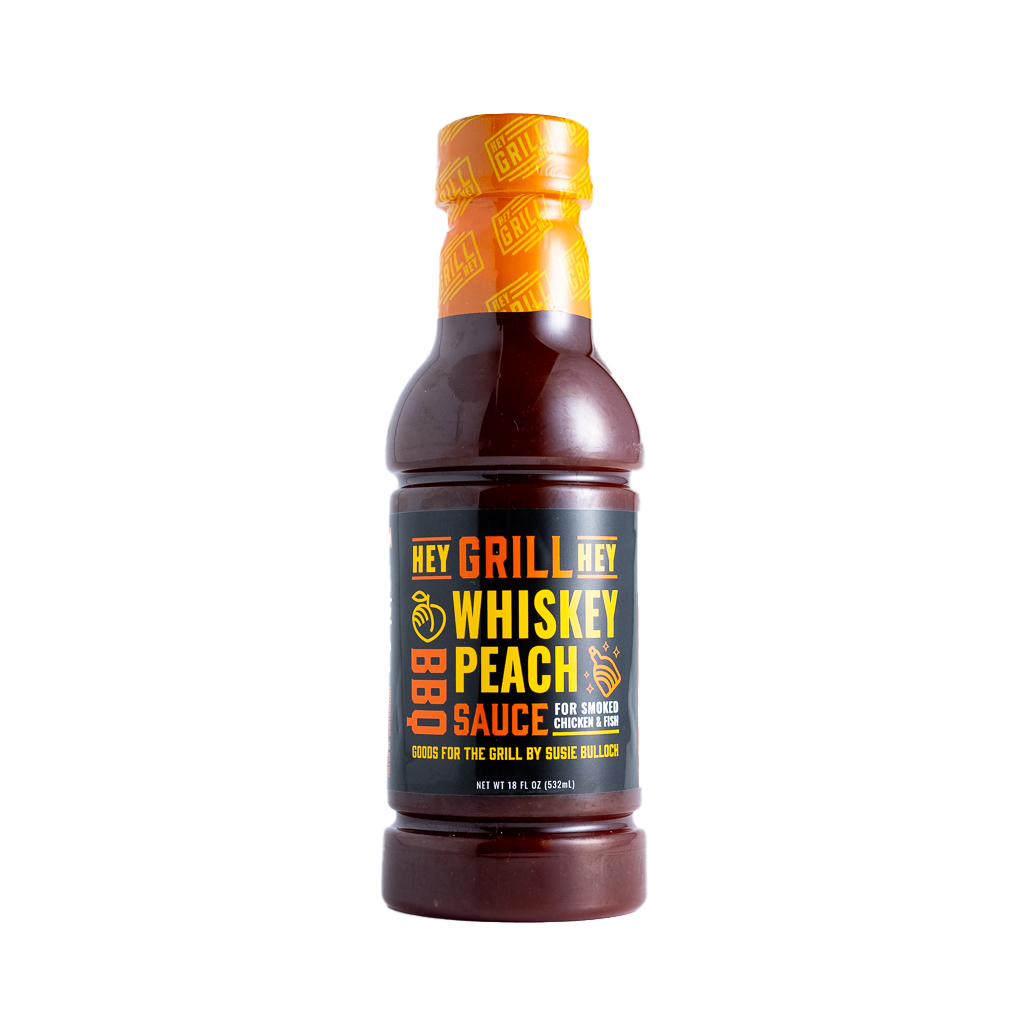 Hey Grill Hey Whiskey Peach BBQ Sauce 18oz Bottle