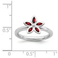 thumbnail image 5 of White Sterling Silver Ring Band Stackable Garnet Marquise Red, 5 of 5