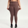 thumbnail image 5 of GEWSEY High Waisted Tummy Control Compression Yoga Pant for Women Petite to Plus Size Womens Leggings Non See Through (Brown, XXL), 5 of 7