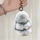 thumbnail image 3 of Llavero de conejito con una exquisita caja. Llavero de conejito de peluche hecho a mano con pompón suave, para amigos, novias y familiares (gris claro)., 3 of 5