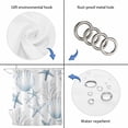 thumbnail image 5 of Blue Coastal Bathroom Shower Curtains with 12 Hooks Polyester Waterproof Shower Curtain for Stalls and Bathtubs Summer Ocean Starafish Shell Corals Decorative Bathroom Privacy Curtain 36x72 Inches, 5 of 9