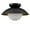 Black, variant on Claxy White Dome Semi Flush Mount Ceiling Light with Globe Milk Glass Shade