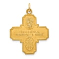 thumbnail image 4 of FJC Finejewelers 14 kt Yellow Gold Solid Polished/Satin Medium 4-Way Medal 31 x 23 mm, 4 of 6