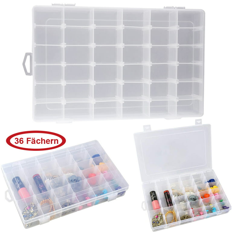 10/15/24/36 Grids Plastic Organizer Box Craft Organizer Storage with  Adjustable Dividers Jewelry Box Electronic Component Boxs - AliExpress