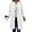 White, variant on LYXSSBYX Single Breasted Coat for Women Thicken Wool Stand Collar Pea Coats Inner Lining Pocket Jacket Casual Long Sleeve Mid-Long Overcoat with Pockets
