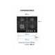 thumbnail image 5 of Parrilla a gas empotrable Maxims 4 quemadores vidrio templado negro, 5 of 5
