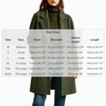 thumbnail image 3 of Afelkas Women's Oversized Wool Blend Peacoat Double Breasted Notch Lapel Mid Length Warm Winter Coat with Pockets, 3 of 6