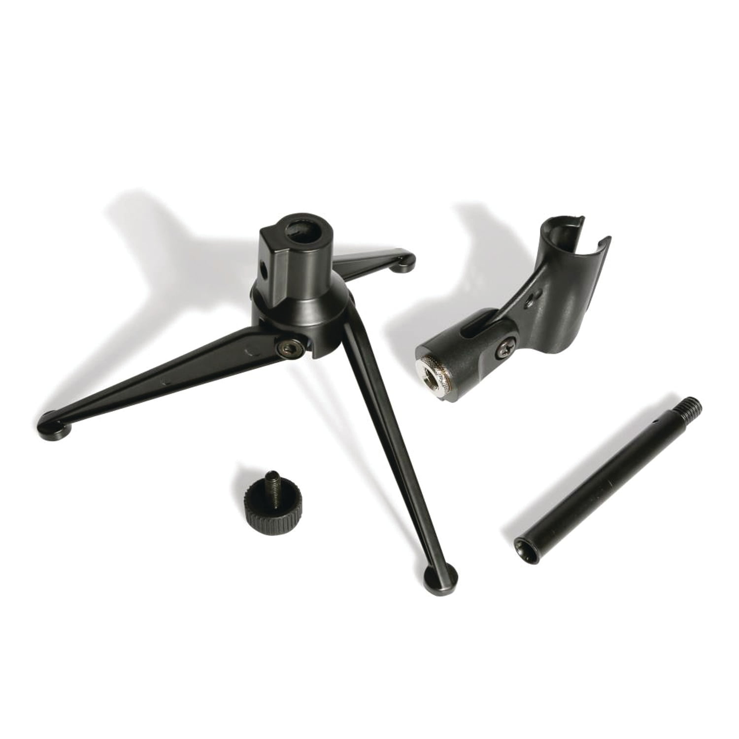 Pyle Desktop Tripod Microphone Stand - Adjustable Height 4.7'' to 8.7'' Inch High W/ Clutch Support