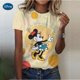thumbnail image 1 of Disney Gold Micky Head Women's Casual Print T-shirt Mickey Mouse High-quality Print Fashion Top Cartoon Wholesale120 Gao Jinjia LED, 1 of 2