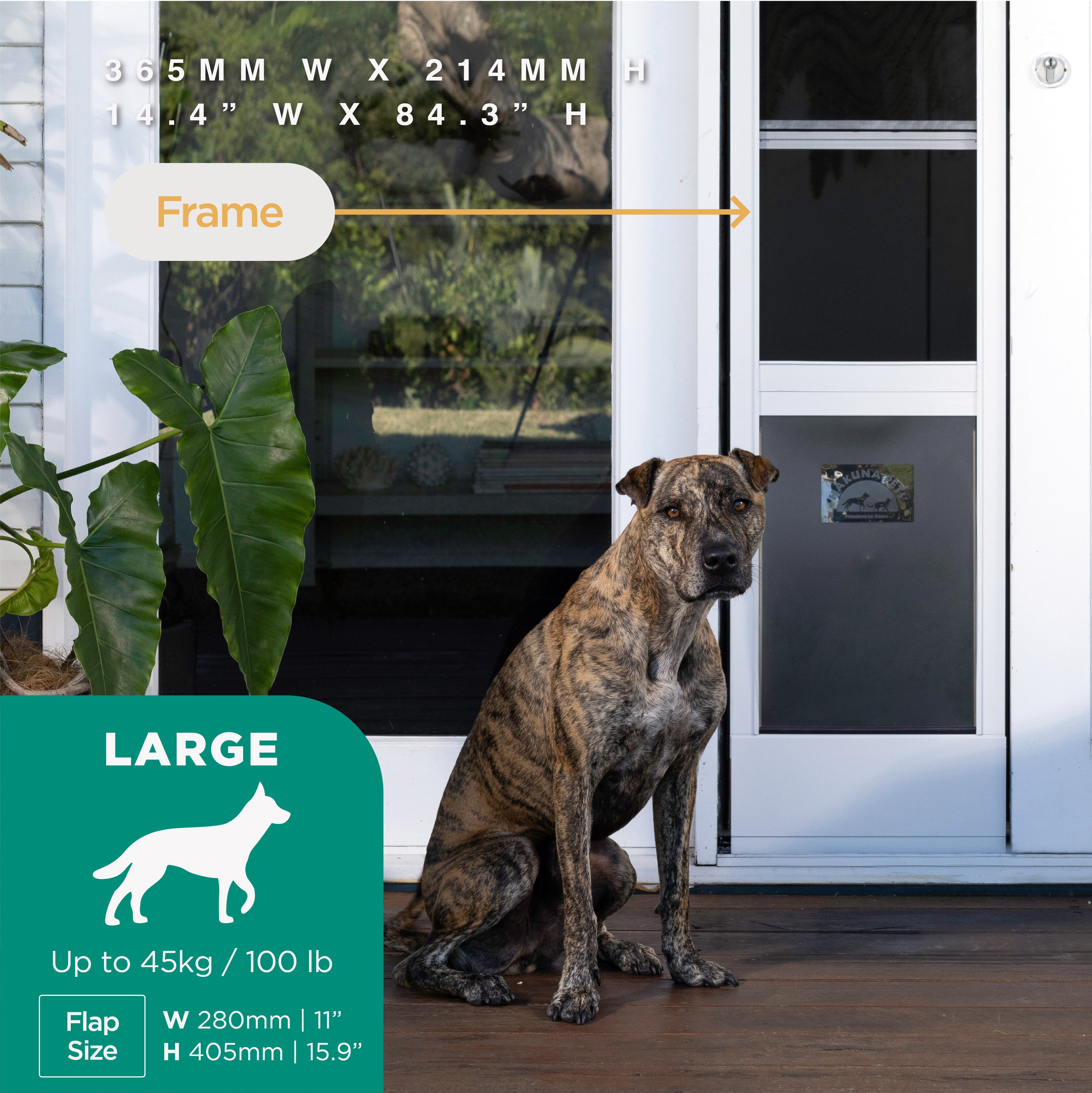 Mesh Sliding Pet Door Kit White Large