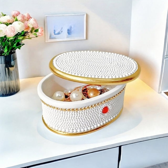 End Point Bead Jewelry Box Decoration Home Foyer Makeup Table Counter Light Style Resin Decoration