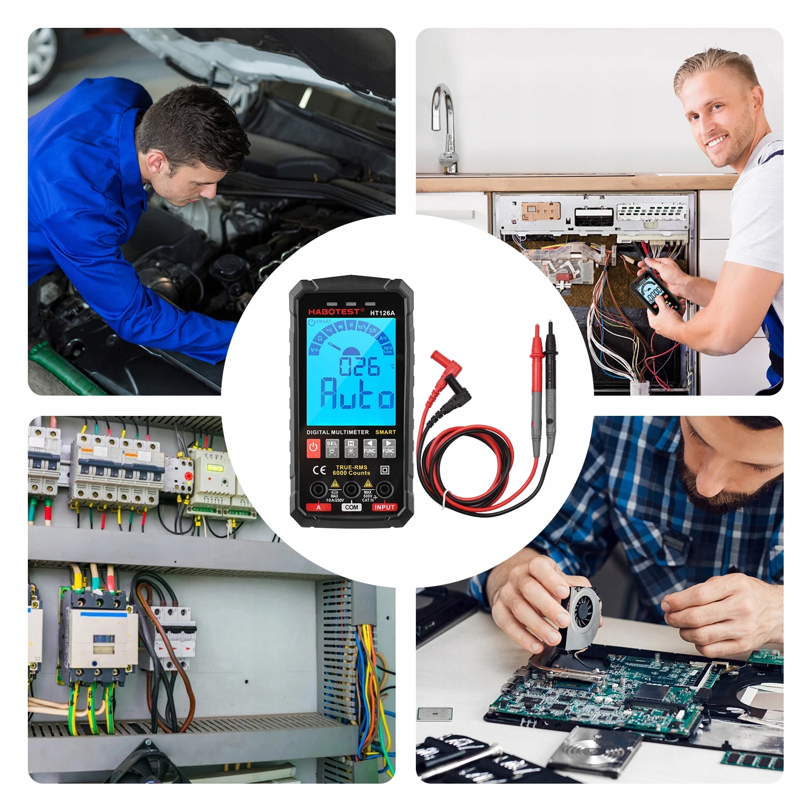 ANENG Smart Charging Multimeter with Touchscreen and Red Digits