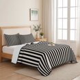 thumbnail image 5 of Twin XL Quilt Set 68''x98'', Black Striped Lightweight Summer Bedspread Coverlet Set with 2 Pillow Shams, Modern Simple Farmhouse Beige Vintage Breathable All Season Quilt Bedding for Dorm/Guest Room, 5 of 9
