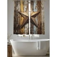 thumbnail image 5 of Retro Star Sheer Curtains 72 inches Long 2 Panels Set Abstract Metal Stars Old Wooden Walls Country Sheer Window Curtain Rod Pocket Voile Drapes for Living Room/Bedroom, Each 52" W x 72" L, 5 of 7
