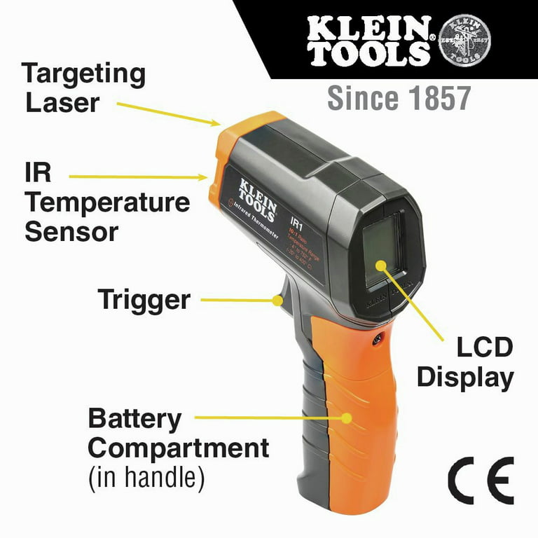 Klein Tools IR1 10:1 Infrared Digital Thermometer with Targeting Laser 