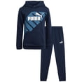 thumbnail image 1 of Sudadera con capucha de forro polar PUMA para niños de 8 a 16 años, color azul marino, 1 of 7