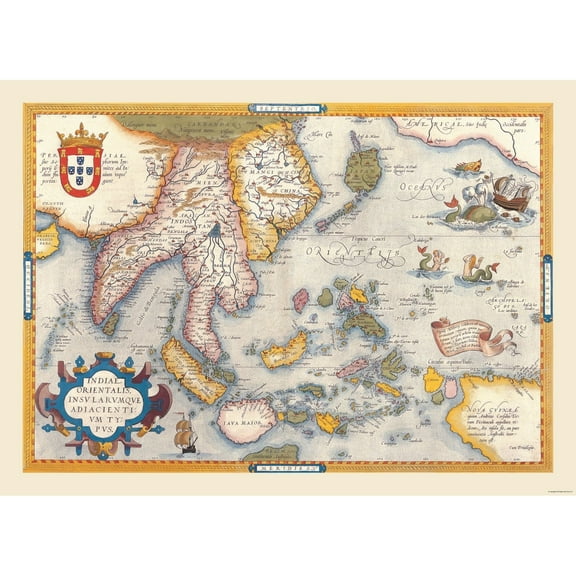 Historic Map - India - Blaeu 1665 - Vintage Wall Art