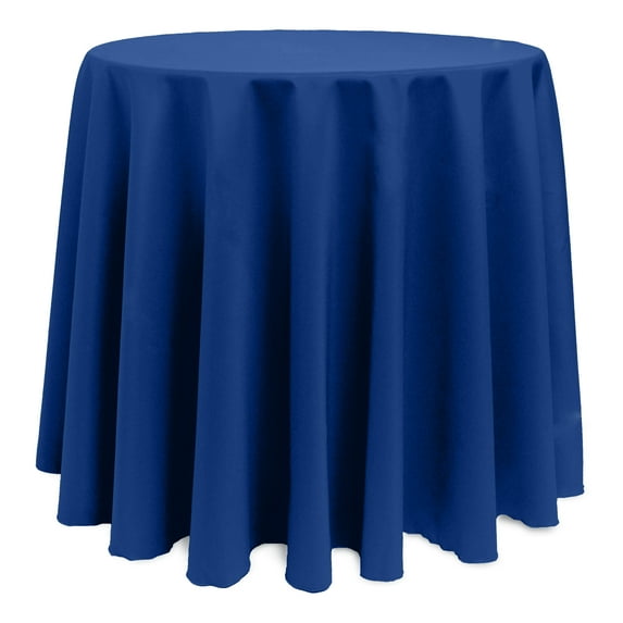 Ultimate Textile 120-Inch Round Polyester Linen Tablecloth Royal Blue