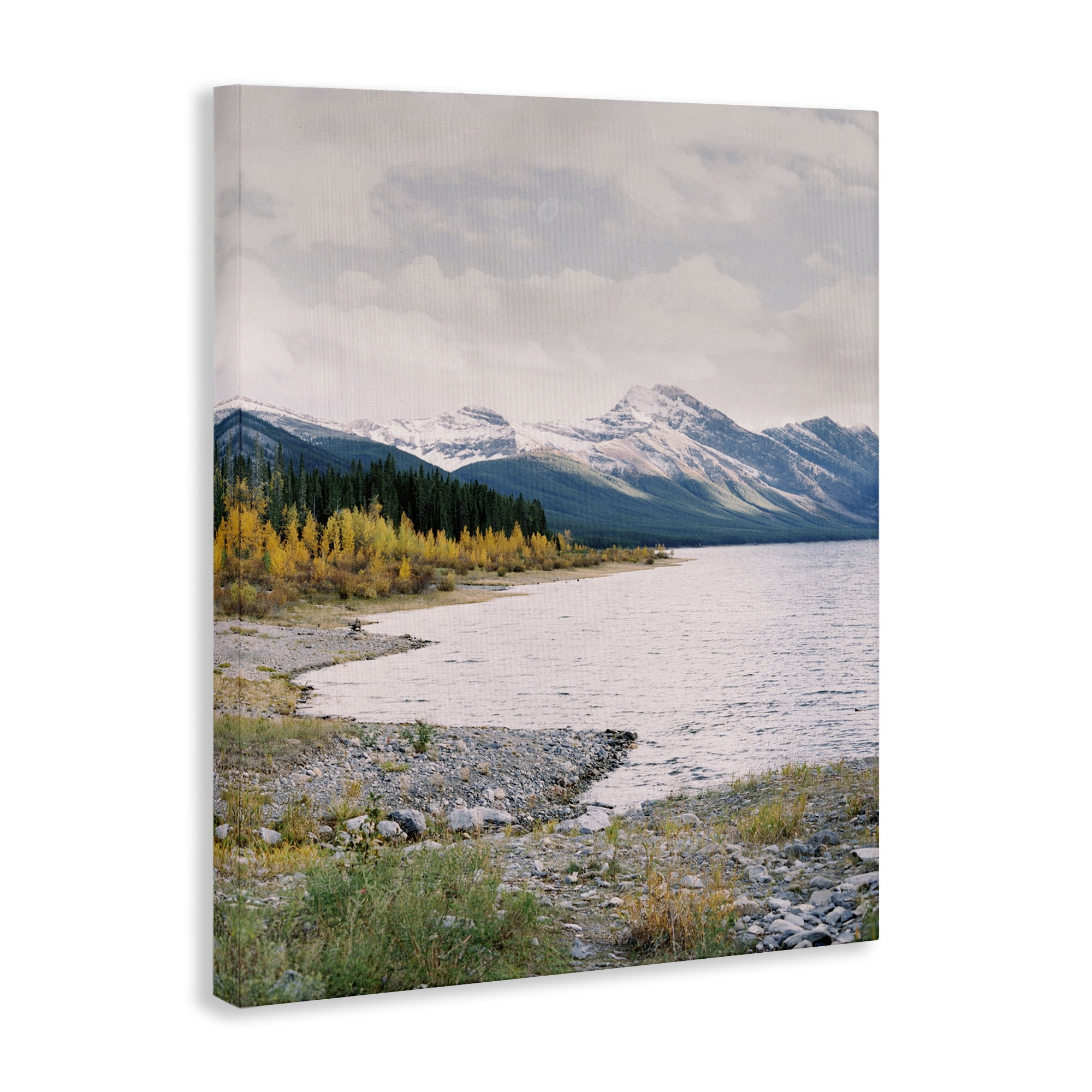 Stupell Industries Mountain Region Shore Landscape Photography Gallery Wrapped Canvas Art Print Wall Art, 24 x 30