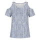 thumbnail image 3 of Camisas de Manga Corta para las Mujeres Blusa de Cuello Redondo de Impresión Casual, Top de Algodón de Imitación Ligero para el Hogar, el Uso Diario Y las Cuatro Estaciones, 3 of 4