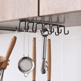 thumbnail image 2 of Hooks Under Shelf Cups Rack Drilling Coffee Cups Holder Kitchen Utensil Holder Hanging Hooks Rack for Kitchen Cabinet-B, 2 of 5
