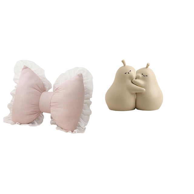 Cojín con lazo bonito,Almohada con forma de lazo,bonito cojín decorativo con lazo,Funda de almohada con lazo suave y cómodo adorno,sujetalibros decorativos,Sujetalibros decorativos para