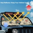 thumbnail image 5 of Uorisanigo Windshield Sun Shade, Dog Paws Mandala Floral Car Sunshade Jeep Wrangler TJ JK JKU Sport Sahara Rubicon 2 Door & 4 Door, UV Rays Blocker Sun Visor Shade Keep Vehicle Cool, 5 of 7