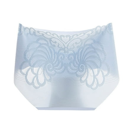 

NEGJ Ladies Panties Hollow Lace Ice Silk Seamless Panties Cotton Crotch Breathable Briefs Underwear