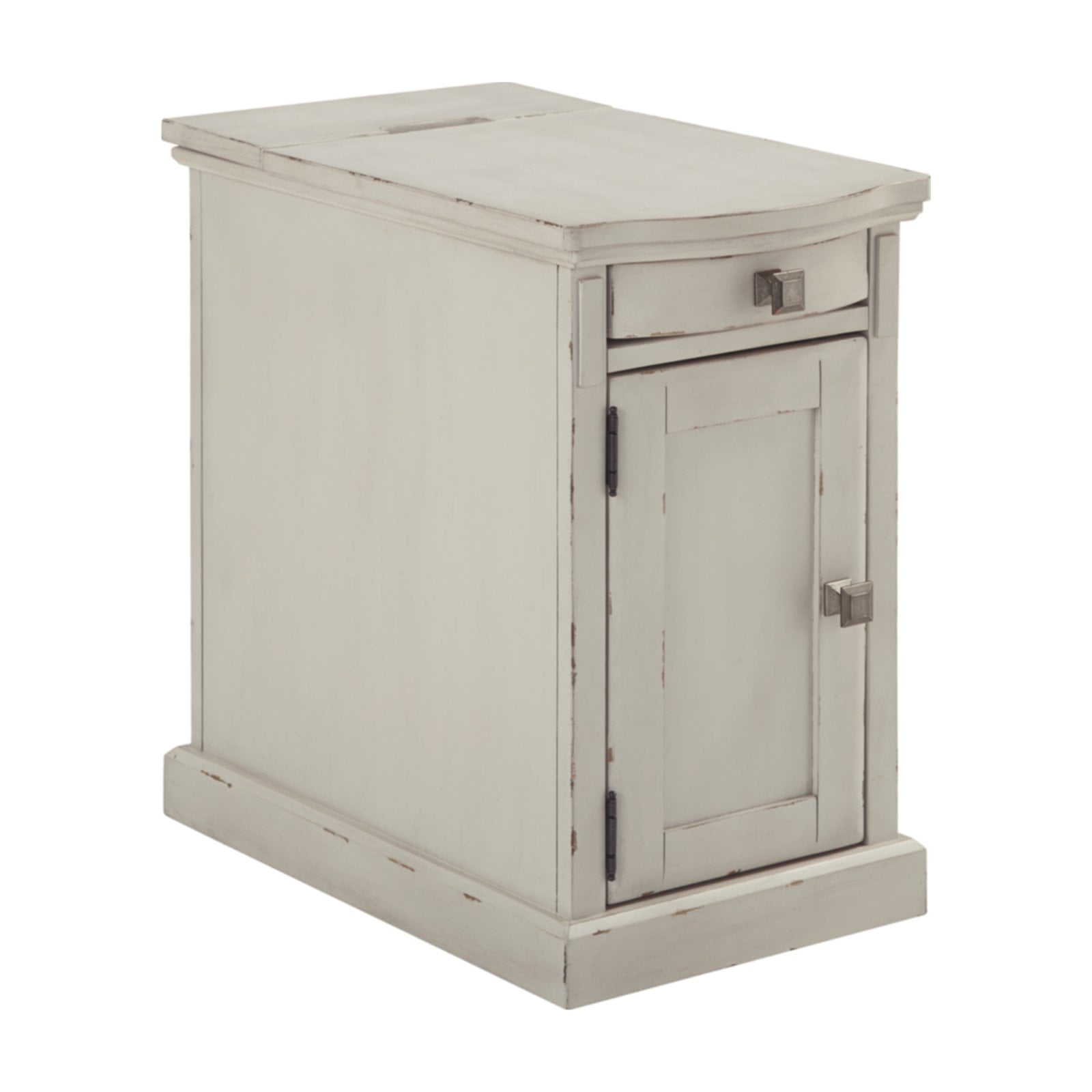 Ashley Furniture Laflorn Storage End Table with USB Ports in White ...