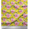 thumbnail image 1 of Soimoi Poly Georgette Fabric Check,Leaves & Rose Floral Print Fabric by The Yard 52 Inch Wide, 1 of 3