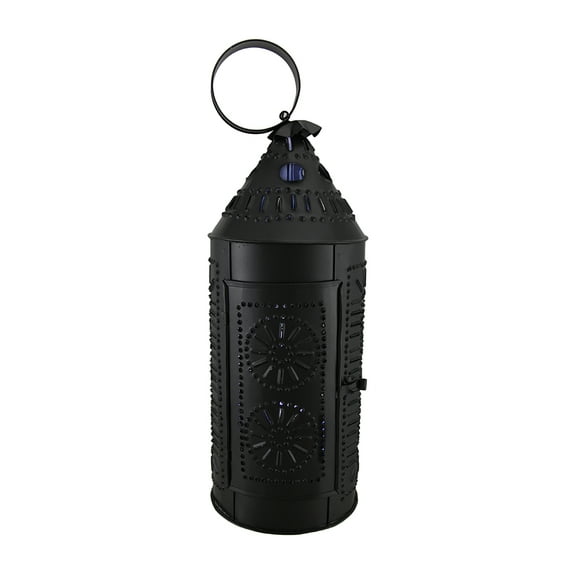 Zeckos Punched Tin Antique Finish Sturbridge Tall Candle Lantern 17 inch