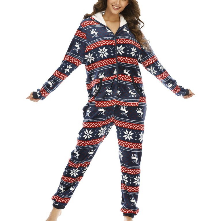 Christmas Adult Onesie Pajamas for Women, Teddy Fleece Womens Onesie  Pajamas, Fuzzy Pajama Onesies for Women Zip Homewear 