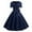 Womens Dresses Navy, variant on Sinpiling Cocktail Dresses for Women Elegant Short Sleeve Button Square Neck Bowknot High Waisted Slim Fit High Waisted Formal Solid Evening Party Midi Dress Christmas Gifts