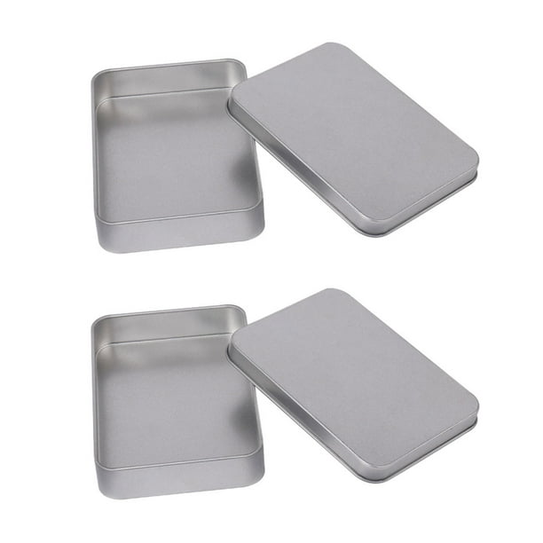 Naiovety Organizador de cajas de lata, 2 pack/lote, organiza artículos sin esfuerzo con estilo, multifuncional, adecuado Almacenamiento y organización del hogar Cubierta plana