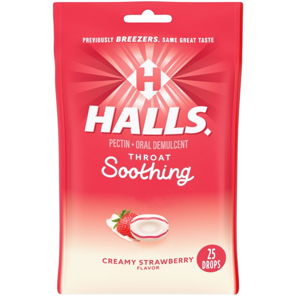 HALLS Throat Soothing (Formerly HALLS Breezers) Creamy Strawberry