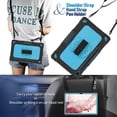 thumbnail image 5 of SOATUTO for Samsung S8 Plus S7 Plus S7 FE 12.4 inch Tab Case with S Pen Holder Kickstand Shoulder Hand Strap Hybrid Kids Friendly Case for Samsung Galaxy S8 Plus / S7 FE SM-T730 T736 - Black+Blue, 5 of 6